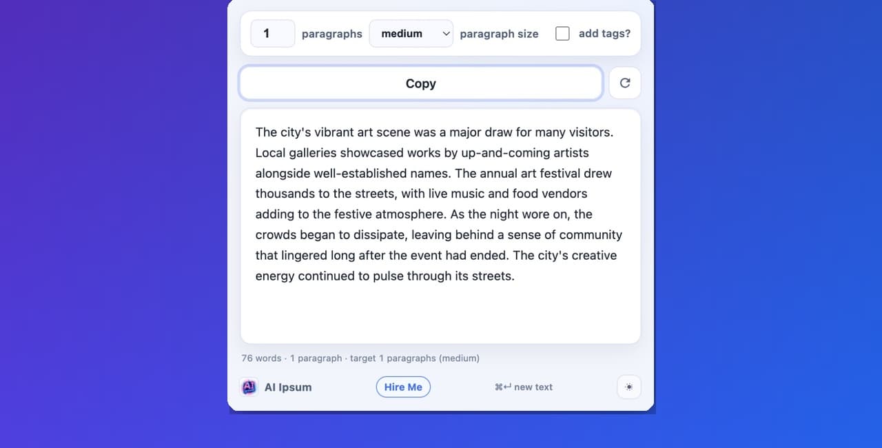 Screenshot of AI Ipsum Chrome Extension - Source Code