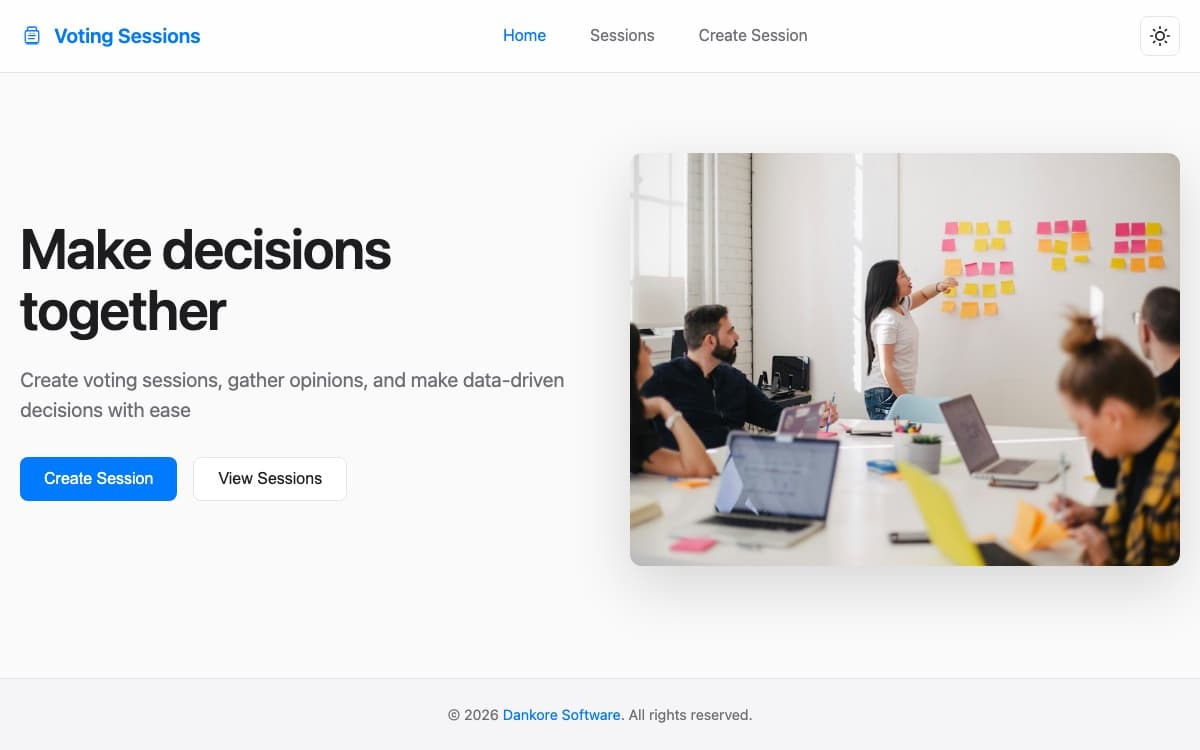 Screenshot of Voting Session Web App - Source Code